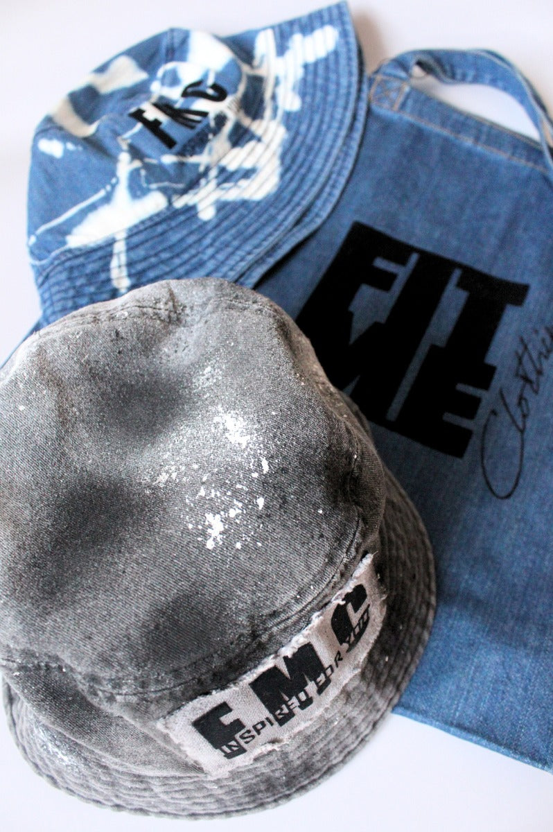 Black Vintage Denim Custom FMC Bucket Hat