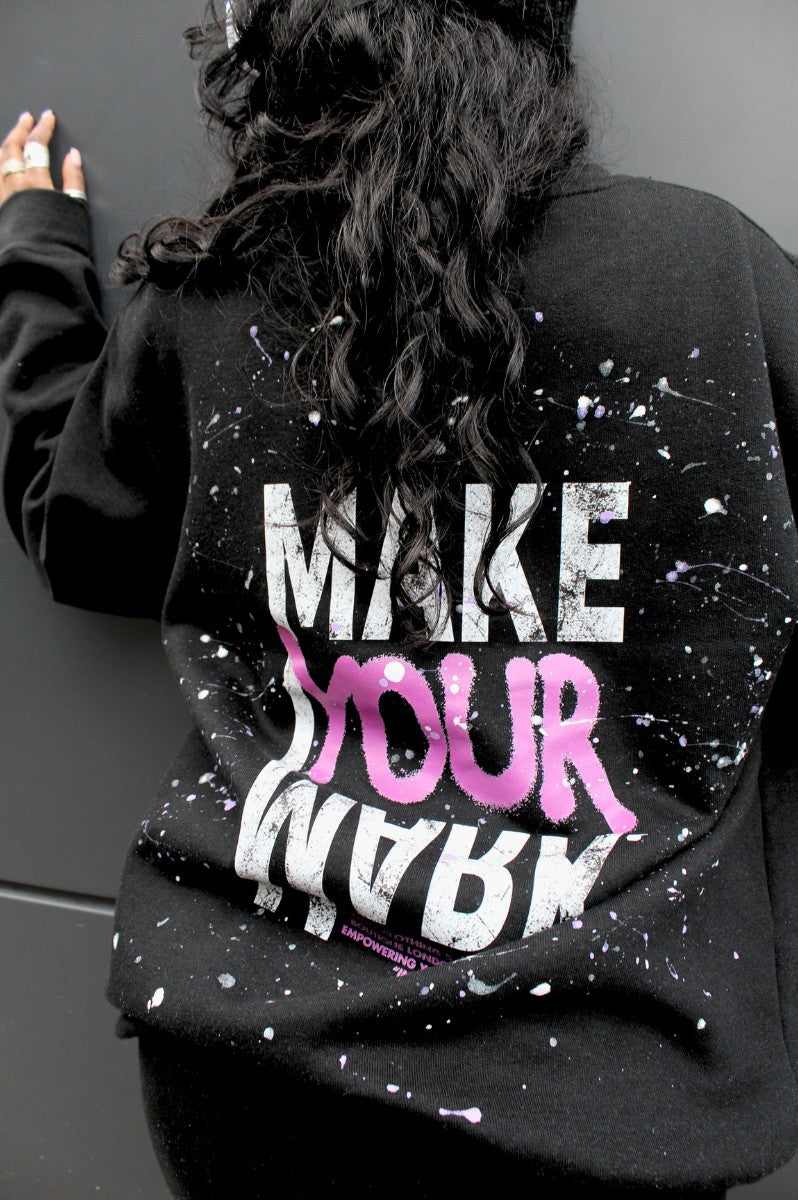 'It's Time' Splash Black Sweater - FitMe Clothing