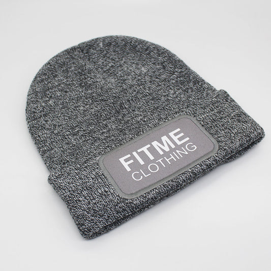 Heather Grey Logo Patch Beanie - FitMe Clothing