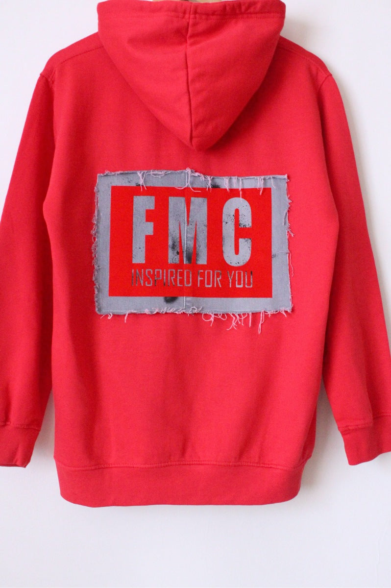 Custom FMC Demin Patch Red Hoodie