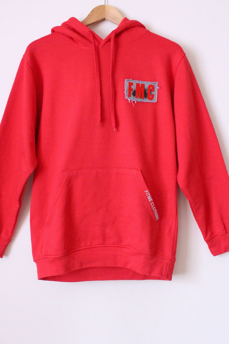 Custom FMC Demin Patch Red Hoodie