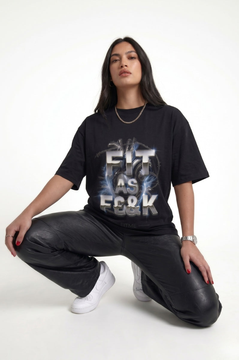 Fit As F£&K Oversized Black T-Shirt