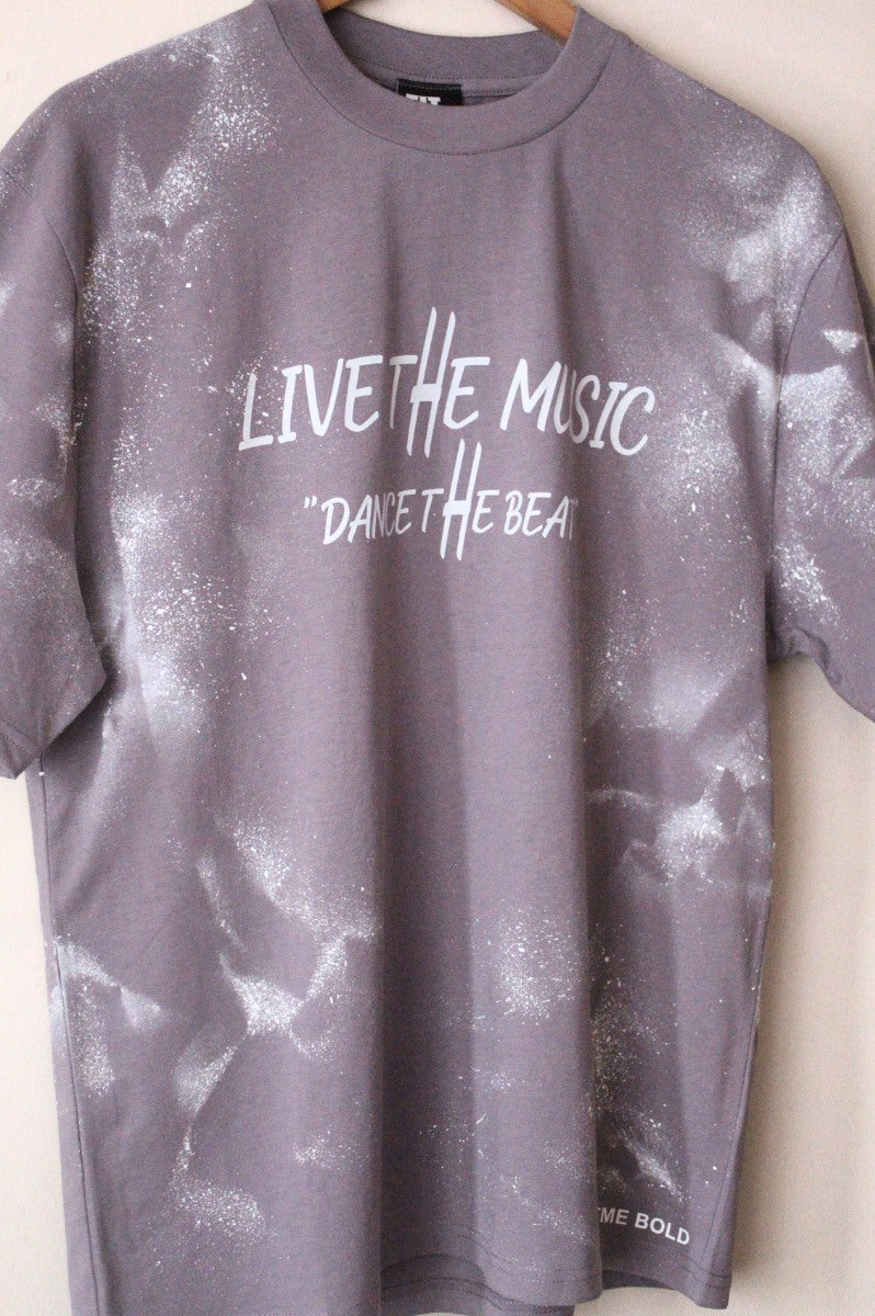 'Live The Music' Lilac Relaxed T-Shirt