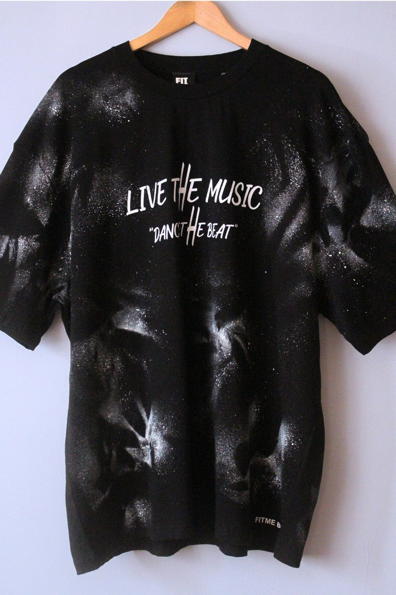 'Live The Music' Black Relaxed T-Shirt
