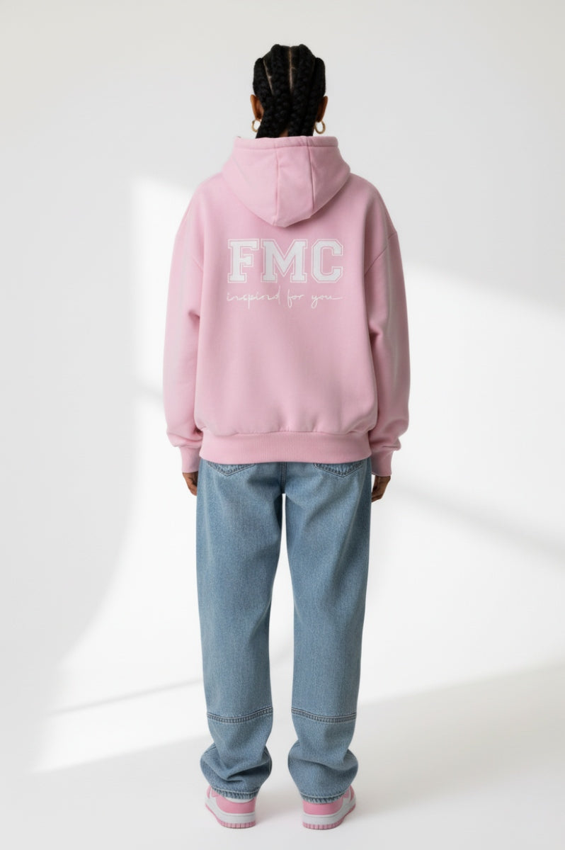 'Live The Music' Pale Pink Oversize Hoodie