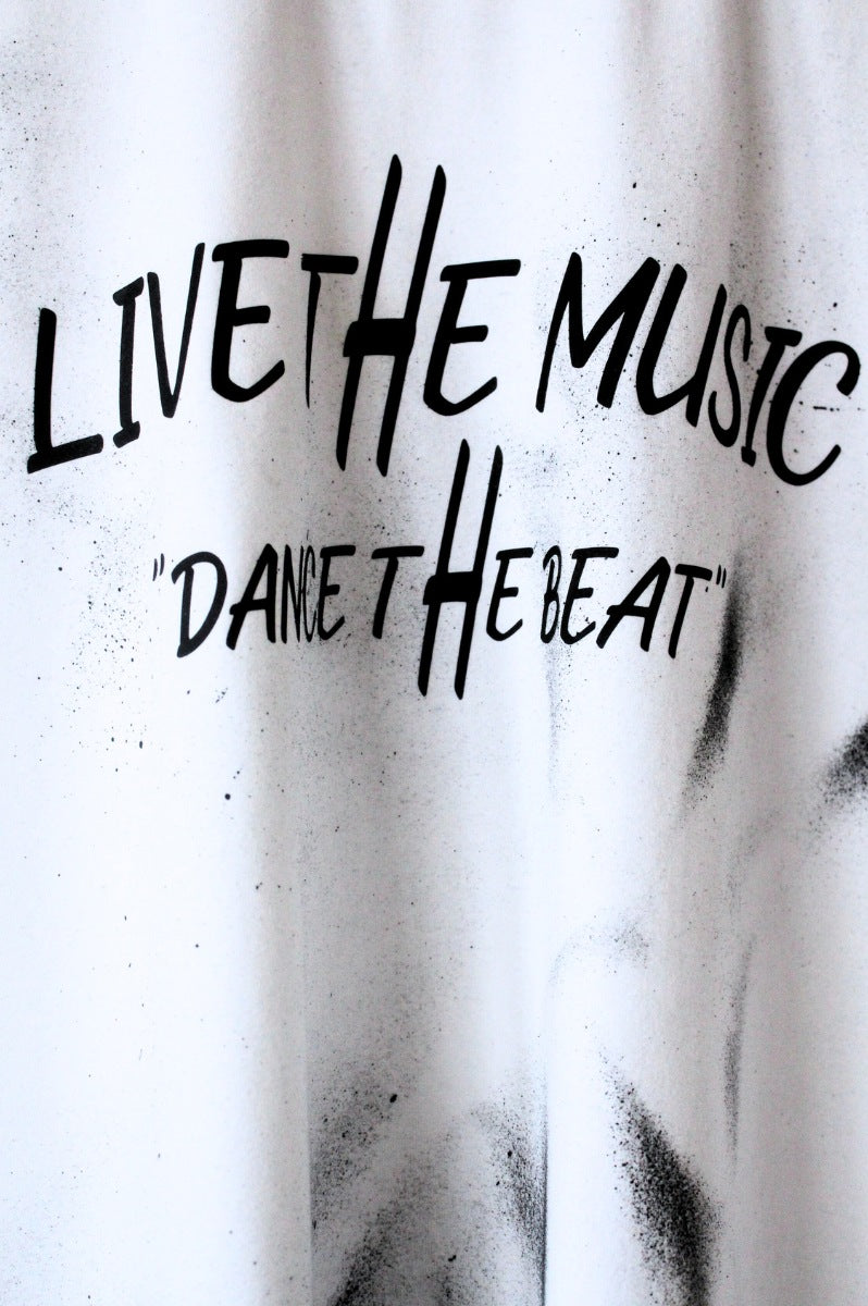 'Live The Music' White Relaxed T-Shirt