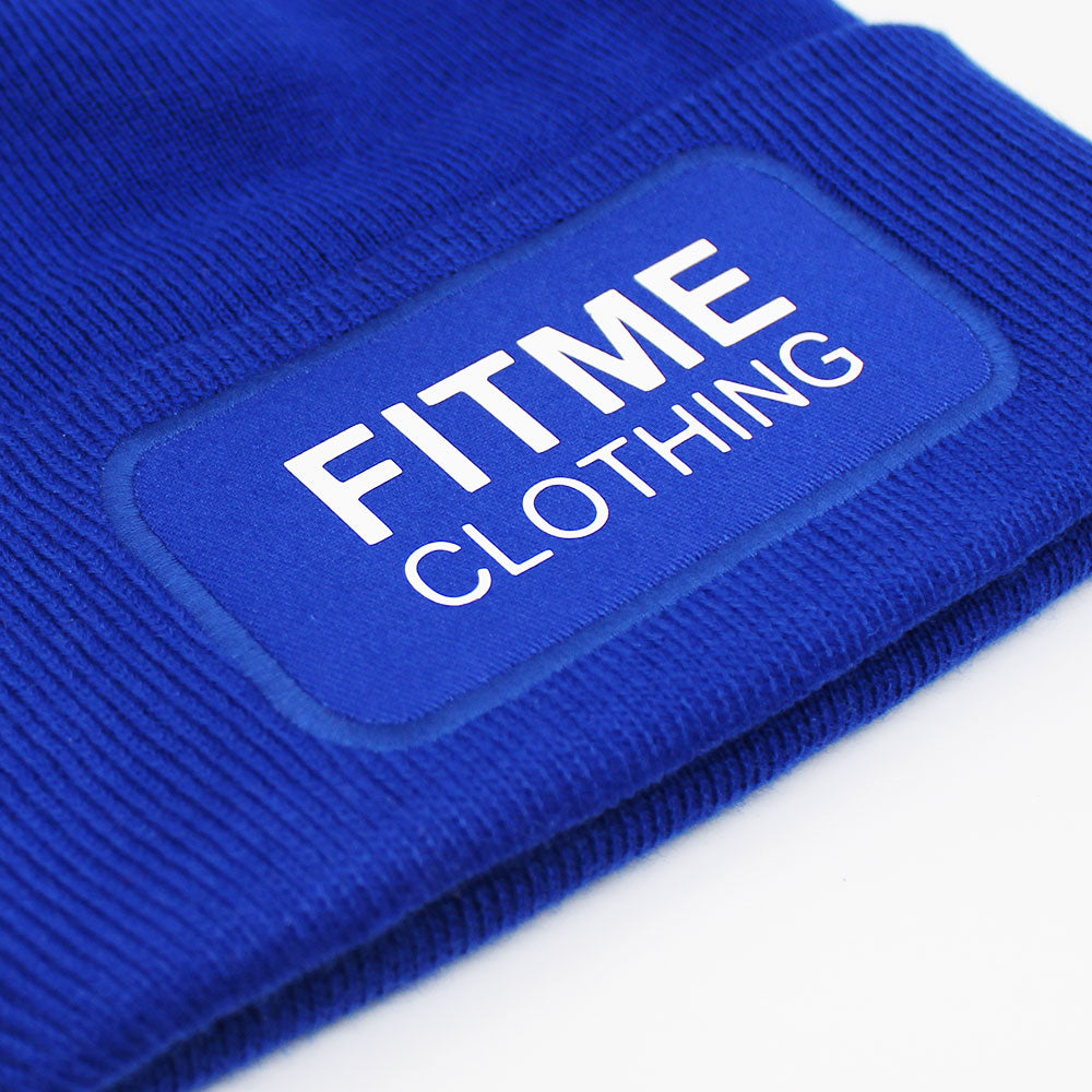 Royal Blue Logo Patch Beanie - FitMe Clothing