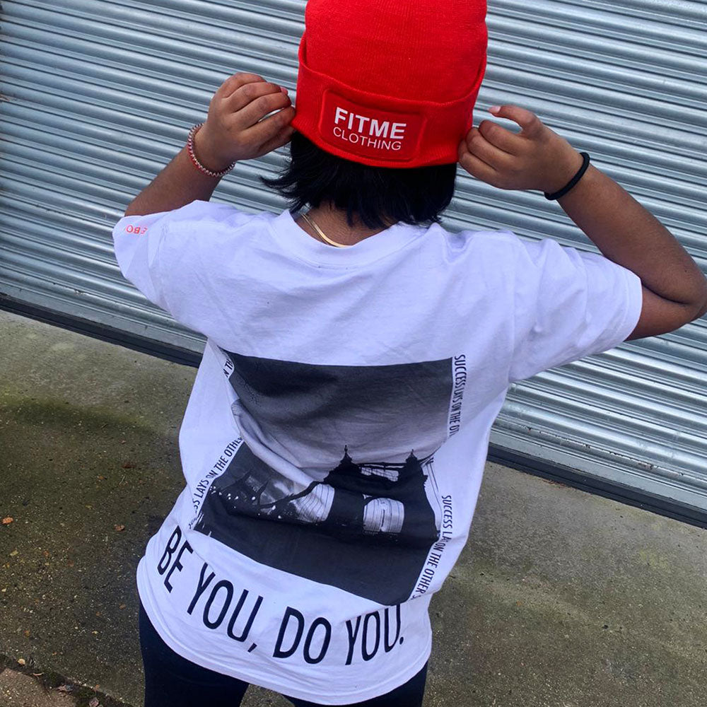 Red Logo Patch Beanie - FitMe Clothing