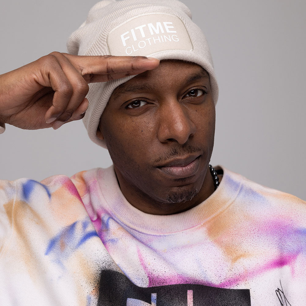 Sand Logo Patch Beanie - FitMe Clothing