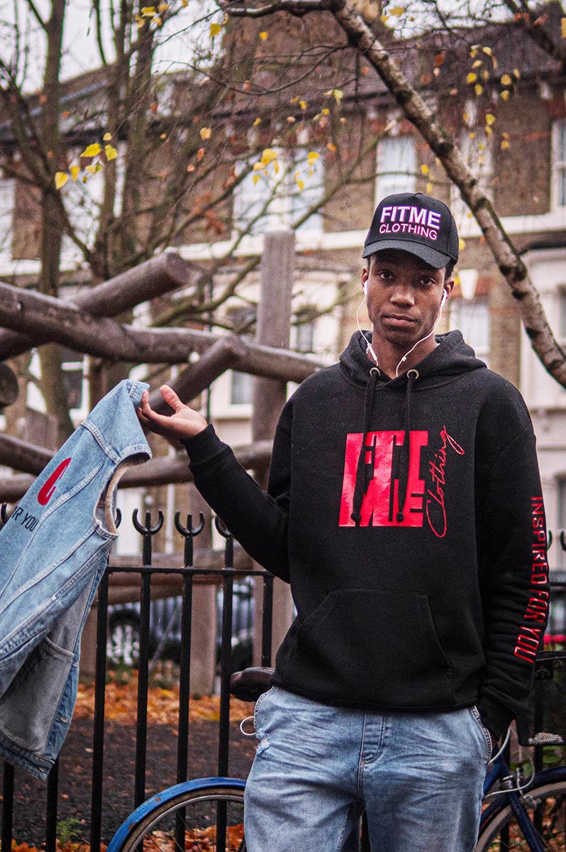 Signature Logo Black Hoodie - FitMe Clothing