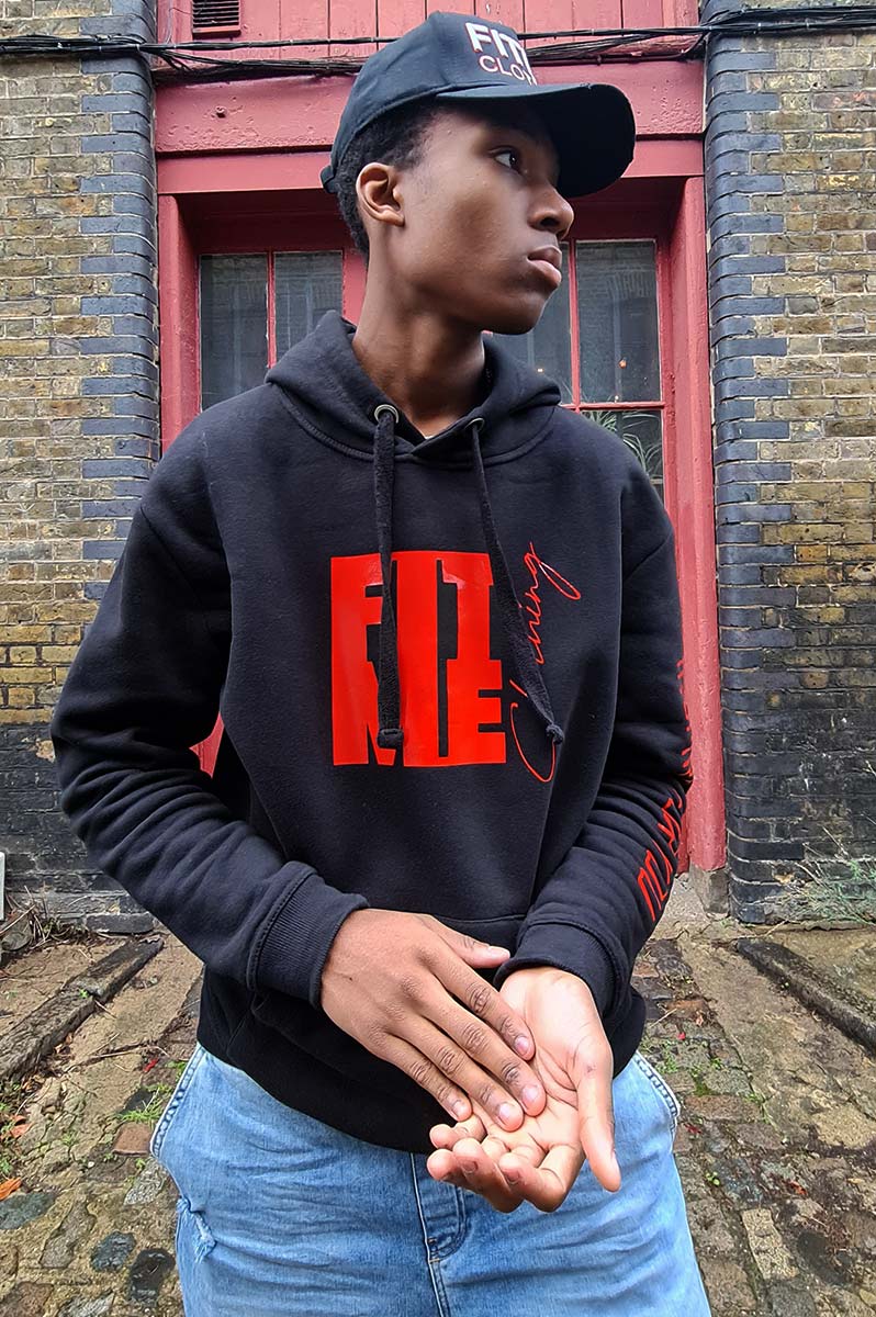 Signature Logo Black Hoodie - FitMe Clothing