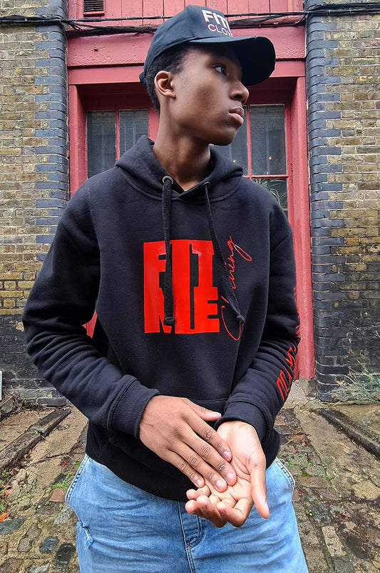 Signature Logo Black Hoodie - FitMe Clothing