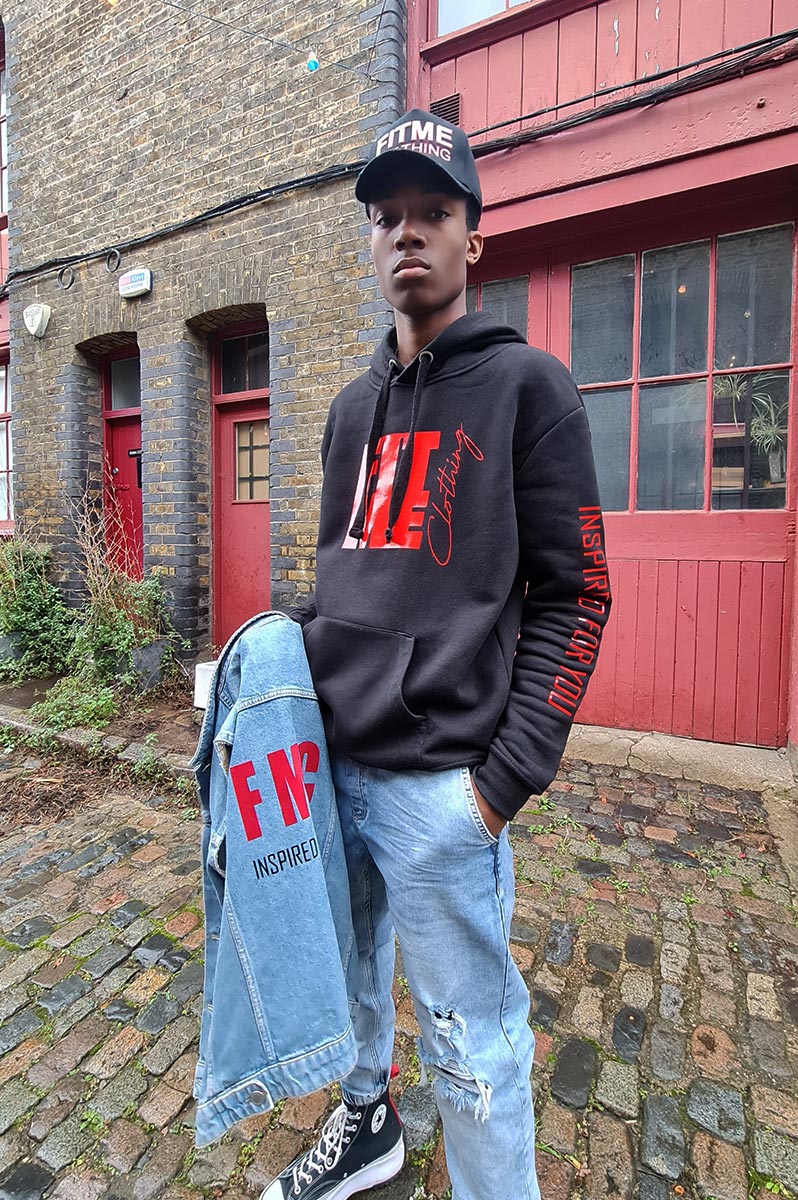 Signature Logo Black Hoodie - FitMe Clothing