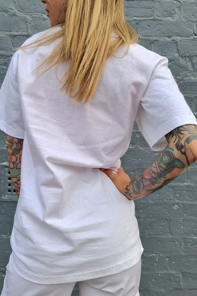 'Can't Stop Won't Stop' Slogan White T-Shirt - FitMe Clothing