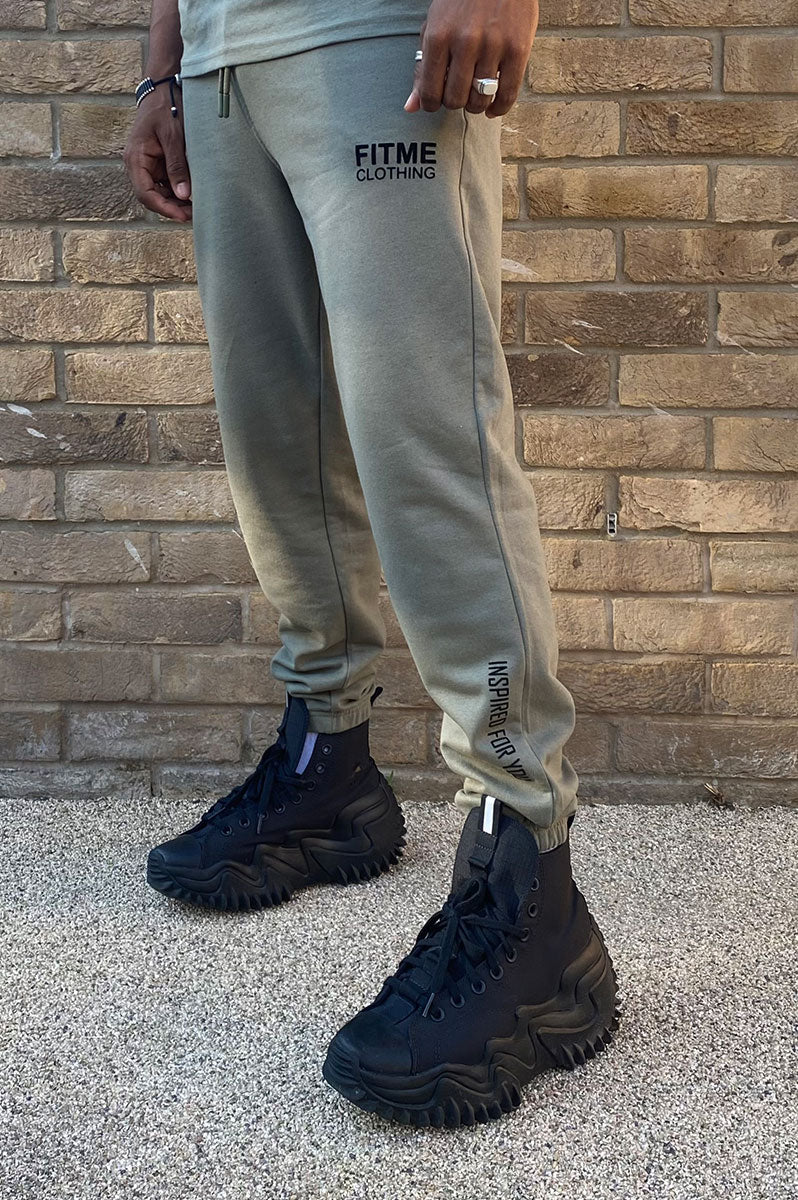 Khaki FitMe Generation T-Shirt & Joggers Tracksuit Set - FitMe Clothing