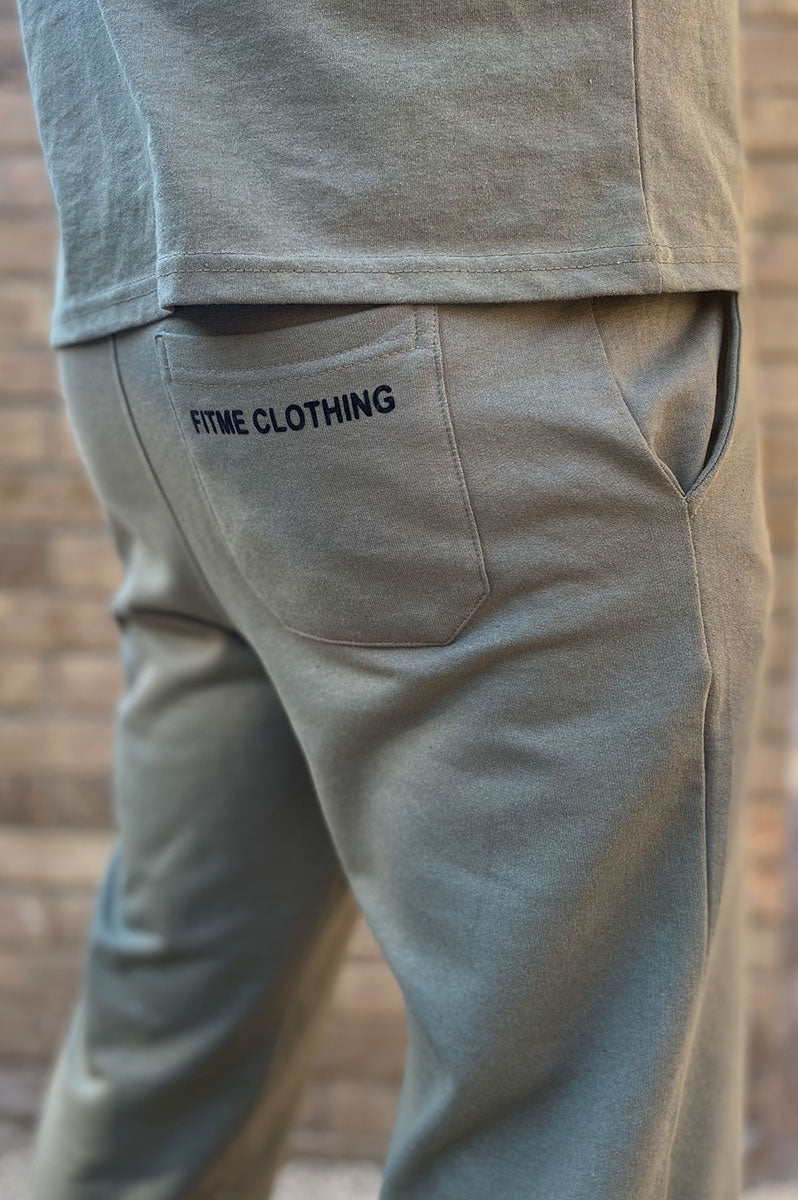 Khaki FitMe Generation T-Shirt & Joggers Tracksuit Set - FitMe Clothing