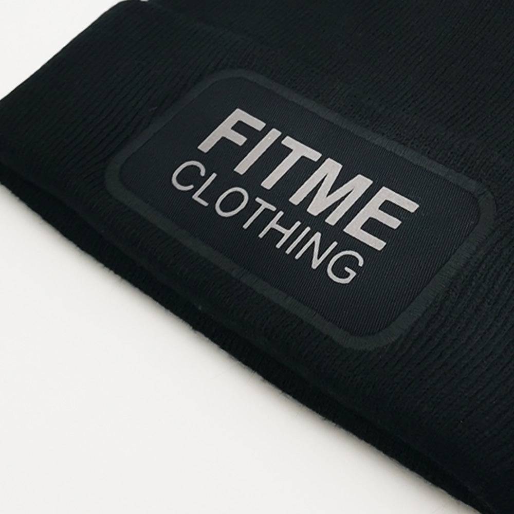 Black Logo Patch Beanie - FitMe Clothing