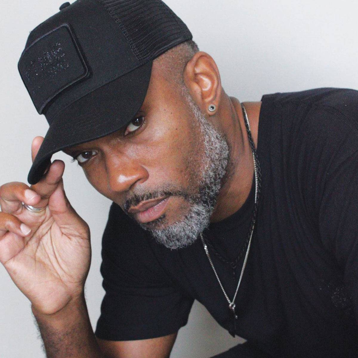 Black Glitter Snapback Patch Trucker Cap - FitMe Clothing