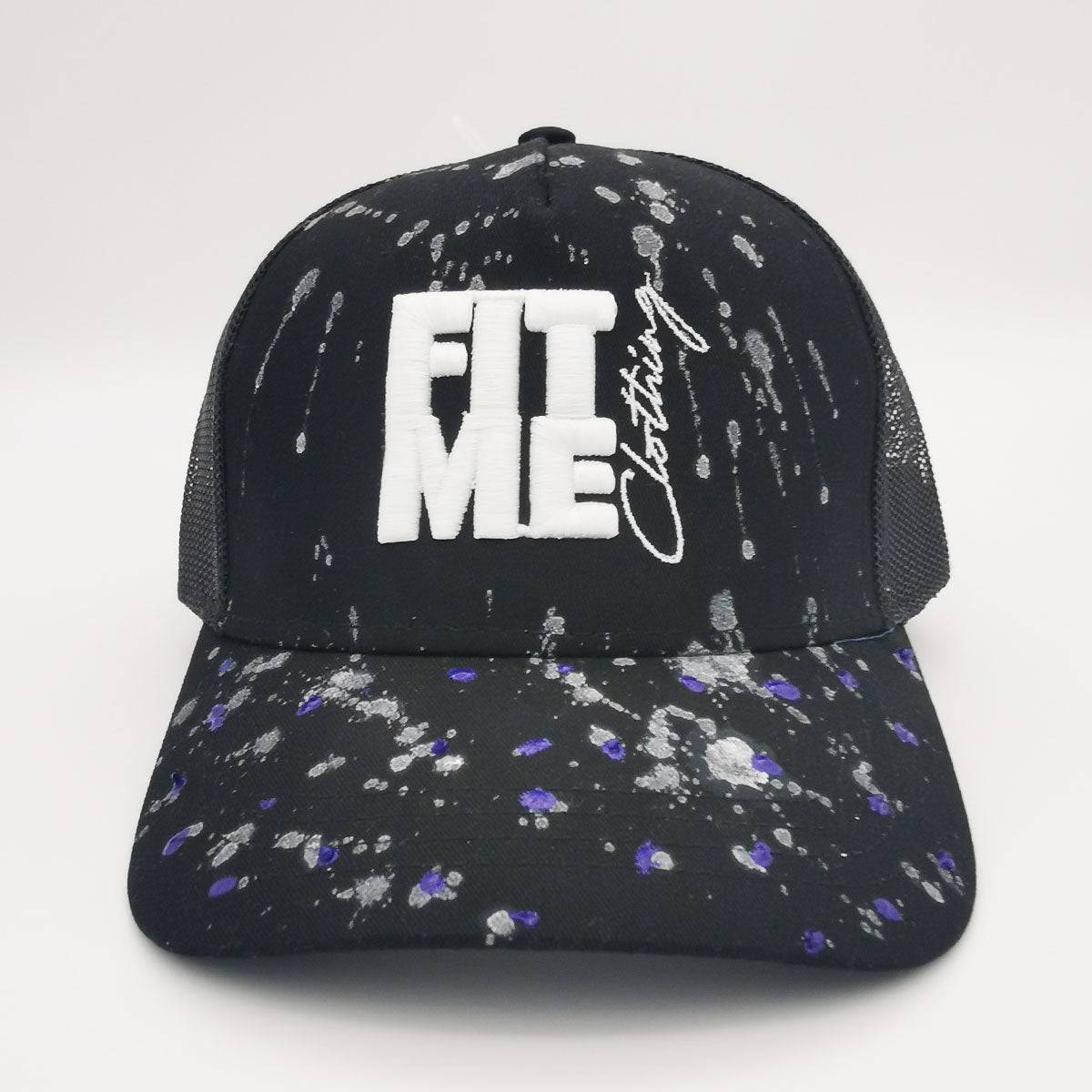 Custom Black Splash Trucker Cap - FitMe Clothing