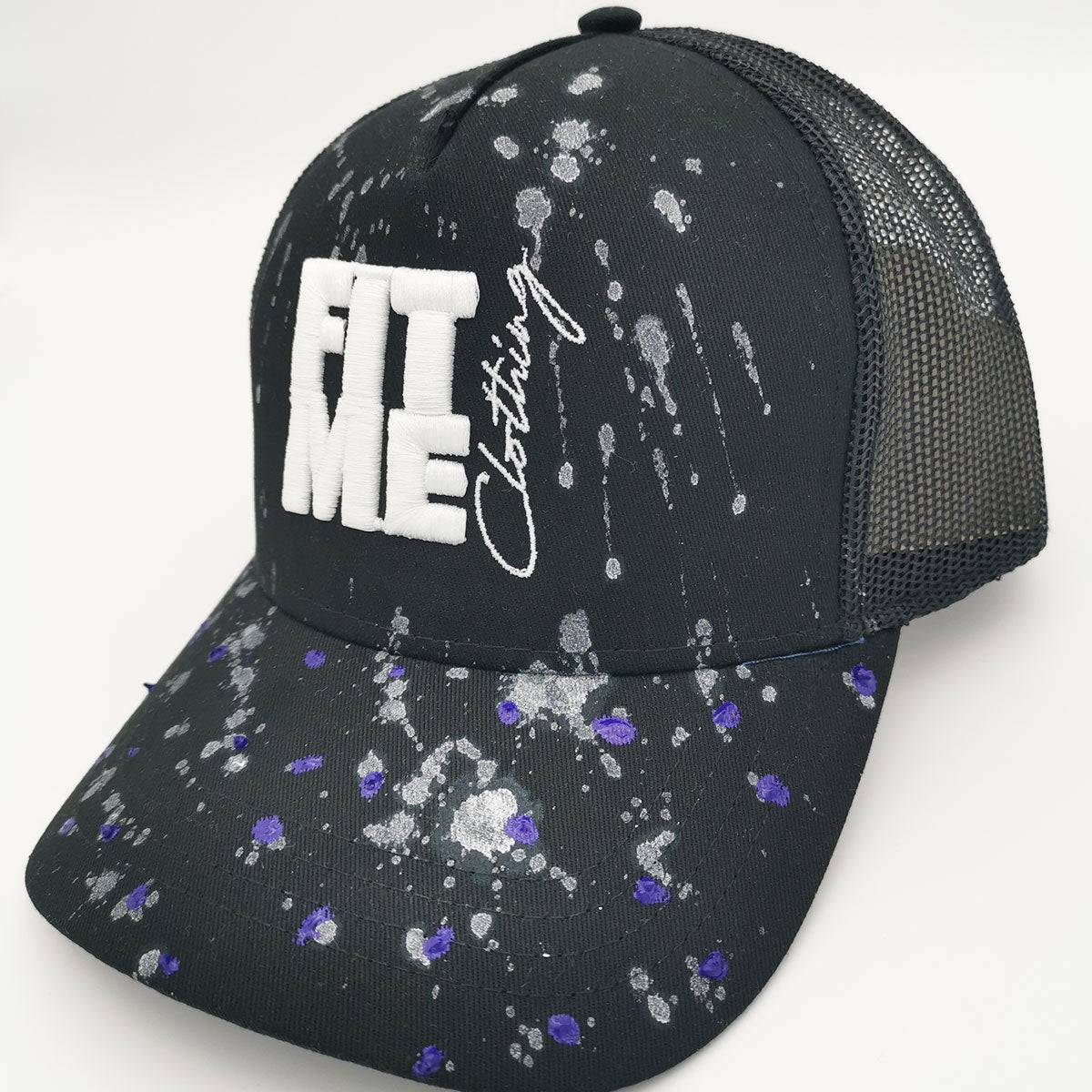 Custom Black Splash Trucker Cap - FitMe Clothing
