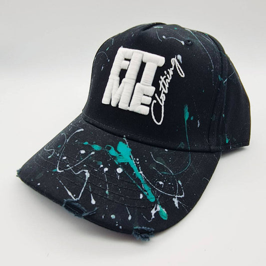 Paint Splash Black Distressed Cap - FitMe Clothing