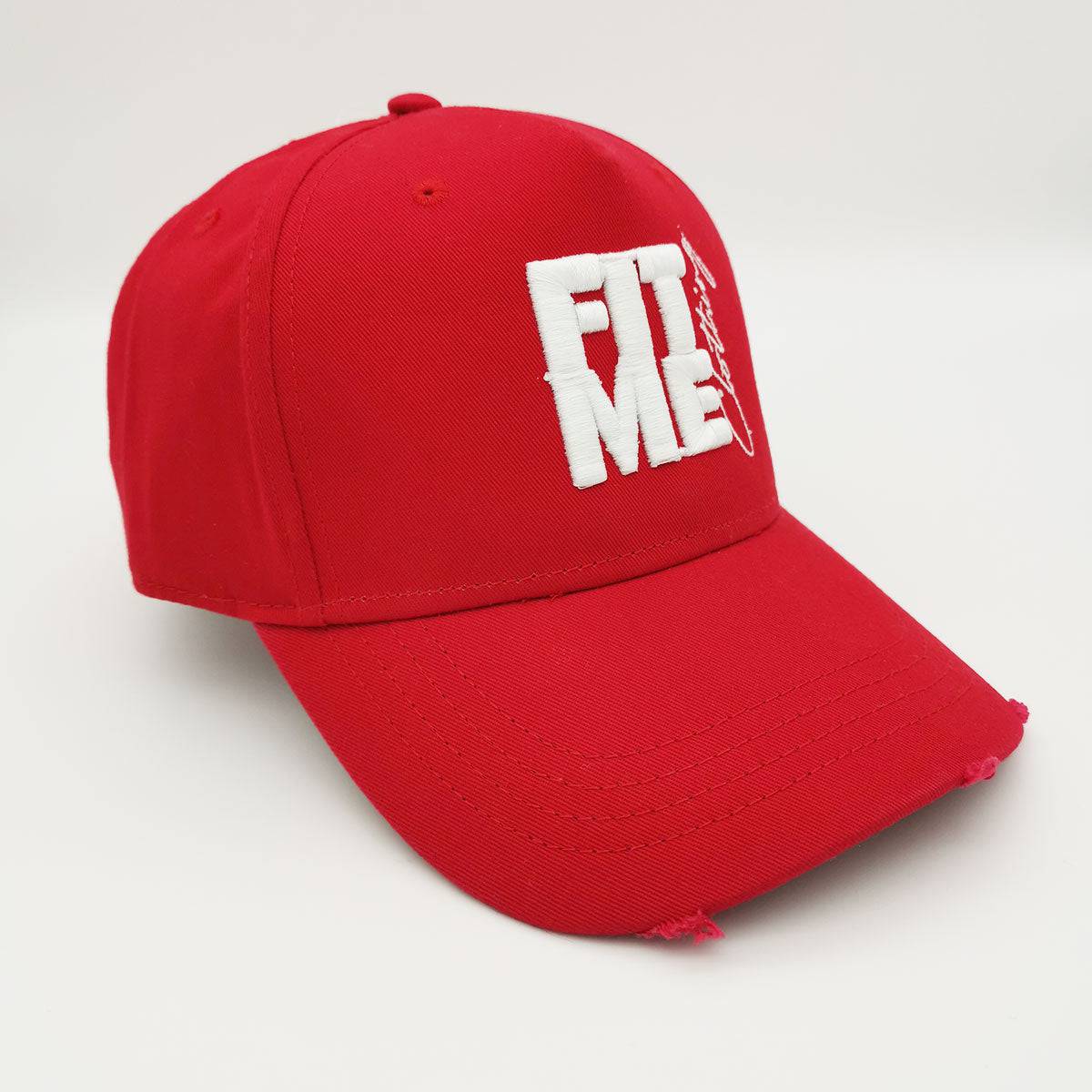 Red Distressed Logo Cap - FitMe Clothing