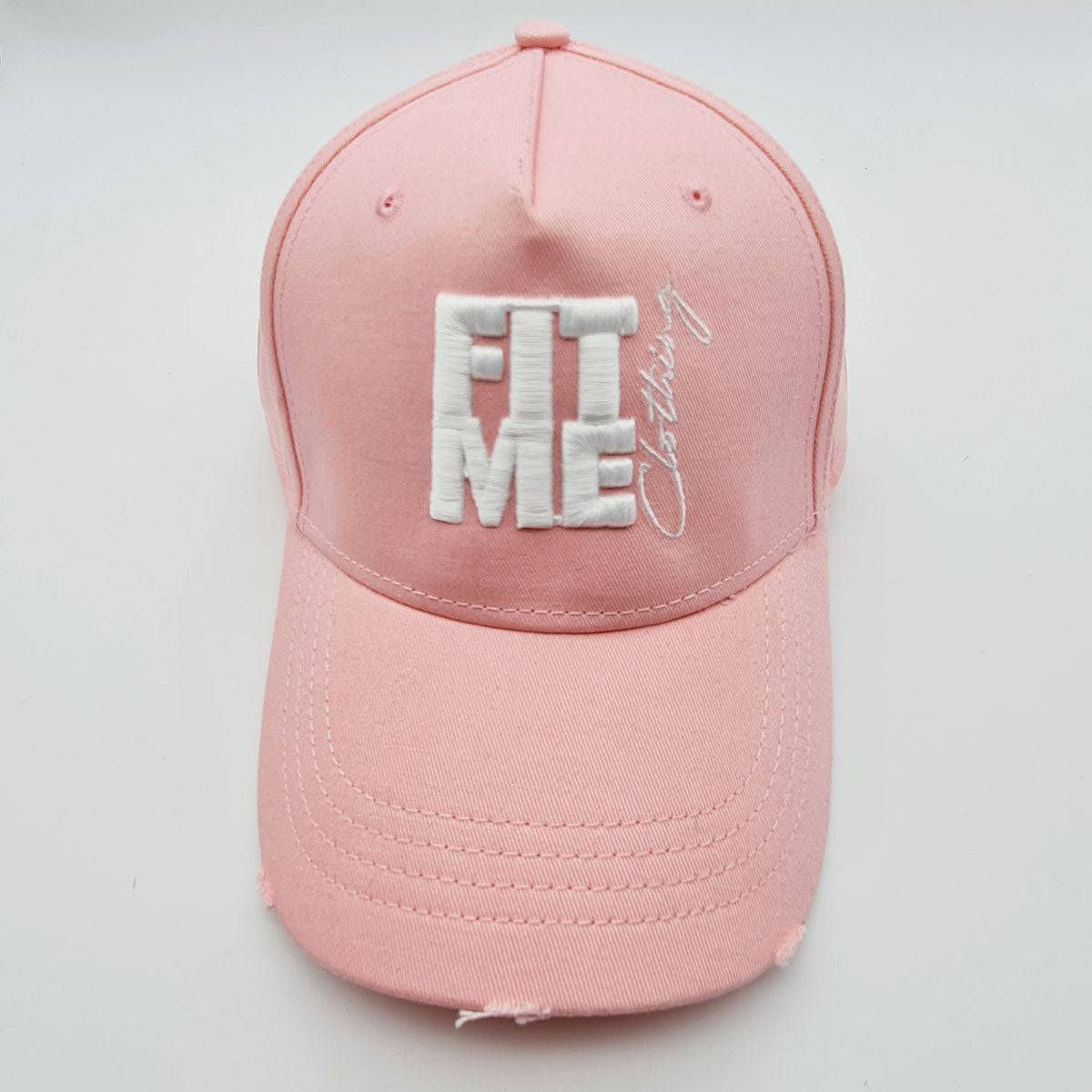 Soft Pink Distressed Logo Cap - FitMe Clothing