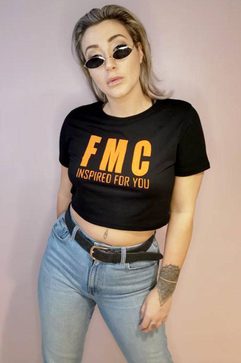FMC Black Basic Crop T-Shirt - FitMe Clothing