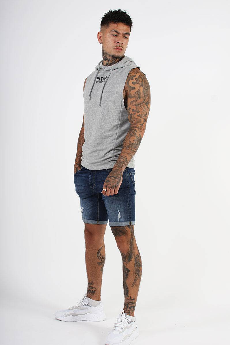 Grey Sleeveless Muscle Hoodie - FitMe Clothing