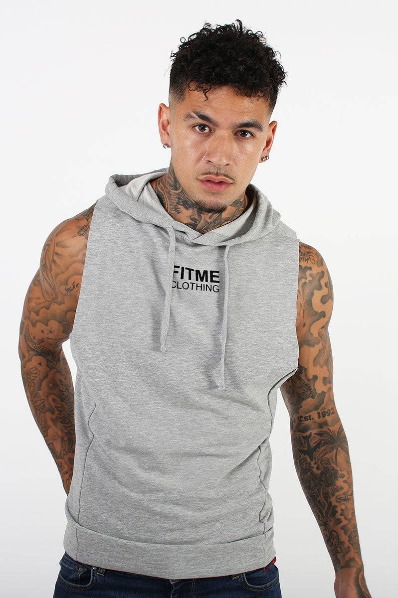 Grey Sleeveless Muscle Hoodie - FitMe Clothing