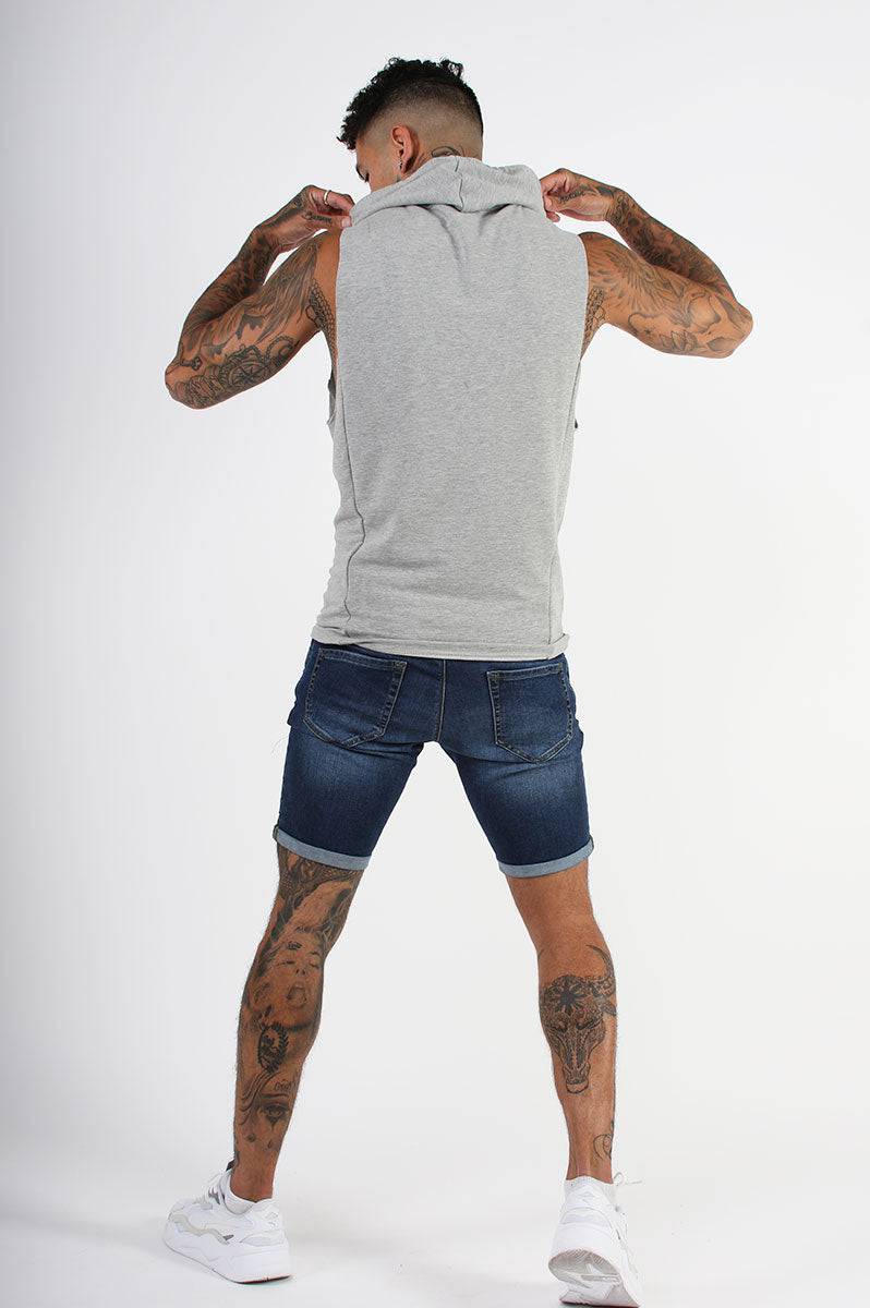 Grey Sleeveless Muscle Hoodie - FitMe Clothing