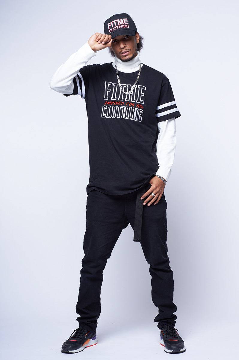 Inspired Striped Jersey Long T-Shirt - FitMe Clothing