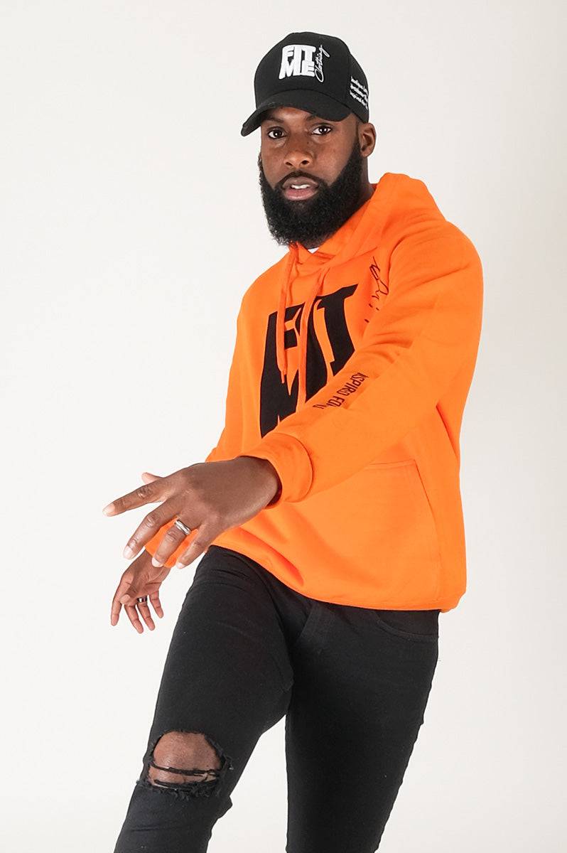 Orange Signature Logo Hoodie - FitMe Clothing