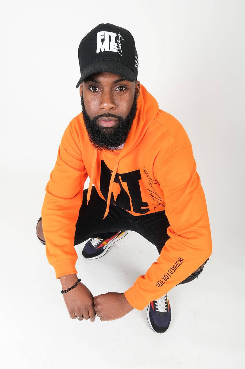 Orange Signature Logo Hoodie - FitMe Clothing