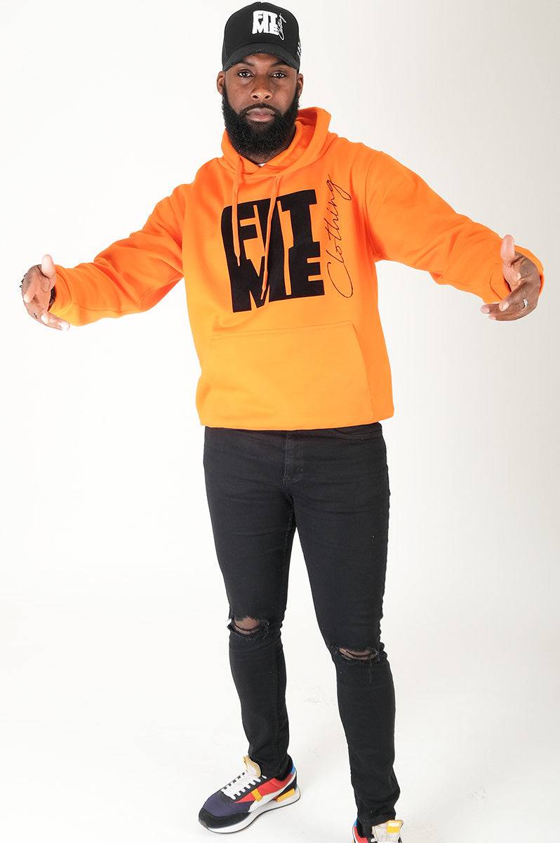 Orange Signature Logo Hoodie - FitMe Clothing