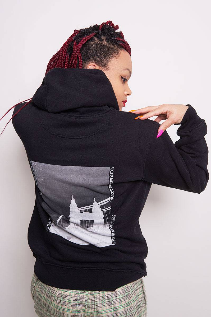 Organic Cotton Success Black Hoodie Sweatshirt - FitMe Clothing