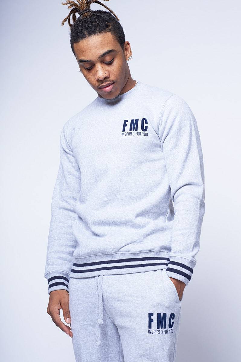 FMC Grey Stripe Cuff Joggers - FitMe Clothing
