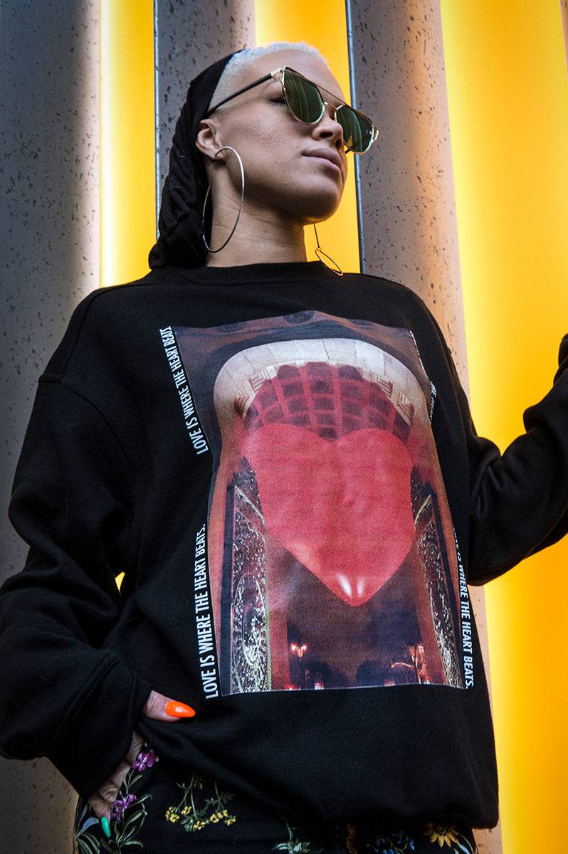 Black Heart Beat Sweater - FitMe Clothing