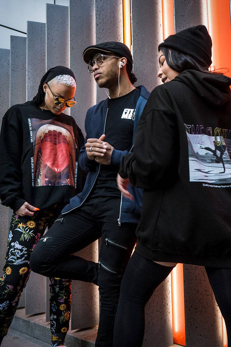 Black Heart Beat Sweater - FitMe Clothing