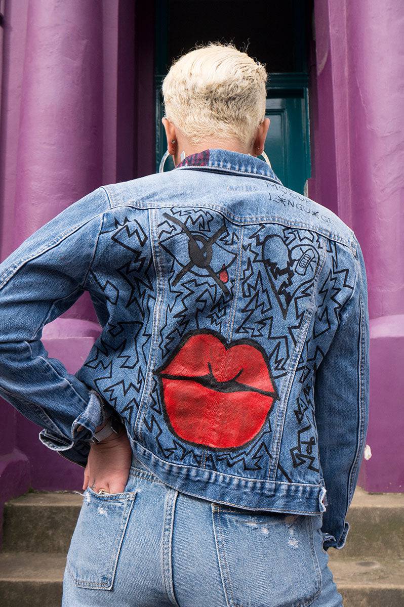 Ladies 'Broken Beauty' Custom Denim Jacket - FitMe Clothing