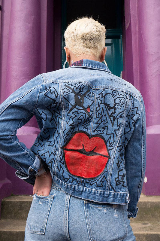 Ladies 'Broken Beauty' Custom Denim Jacket - FitMe Clothing