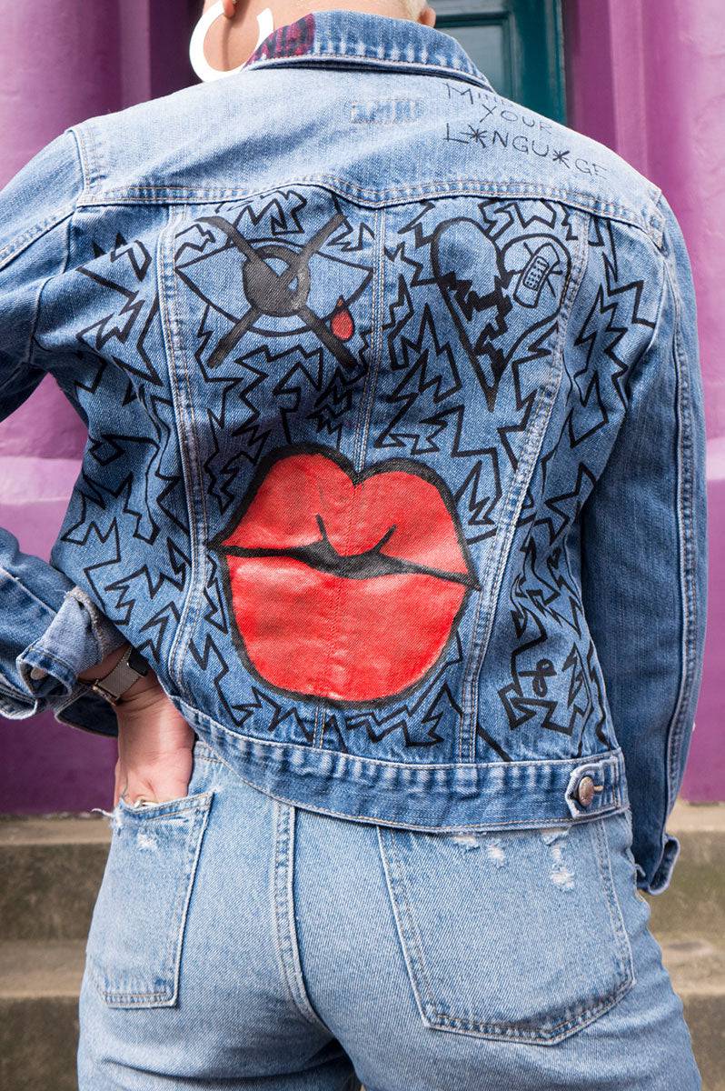 Ladies 'Broken Beauty' Custom Denim Jacket - FitMe Clothing