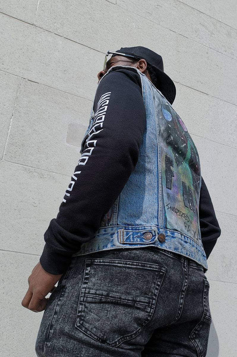 Unisex 'FMC' Custom Sleeveless Denim Jacket - FitMe Clothing
