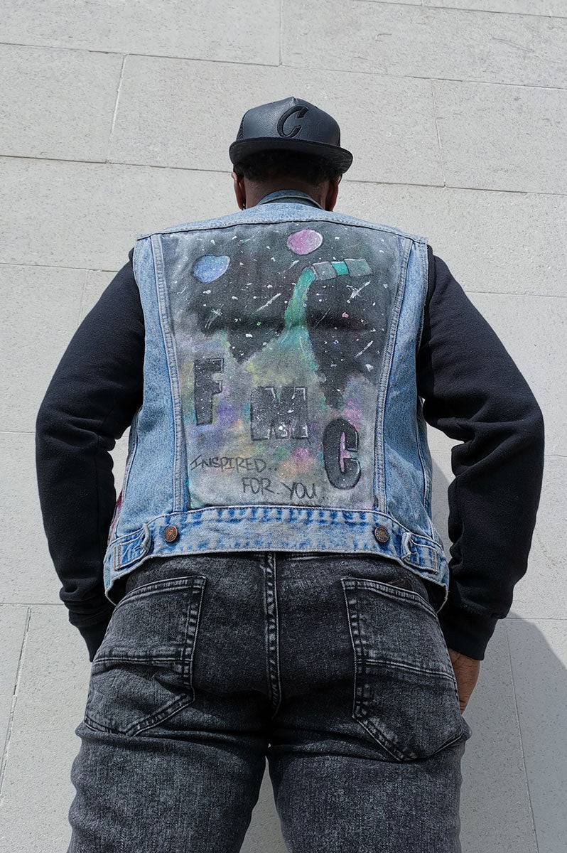 Unisex 'FMC' Custom Sleeveless Denim Jacket - FitMe Clothing