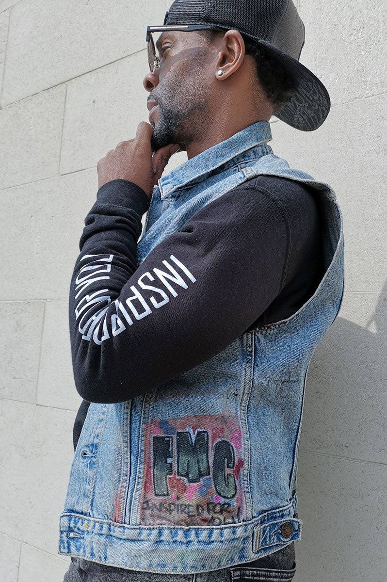 Unisex 'FMC' Custom Sleeveless Denim Jacket - FitMe Clothing