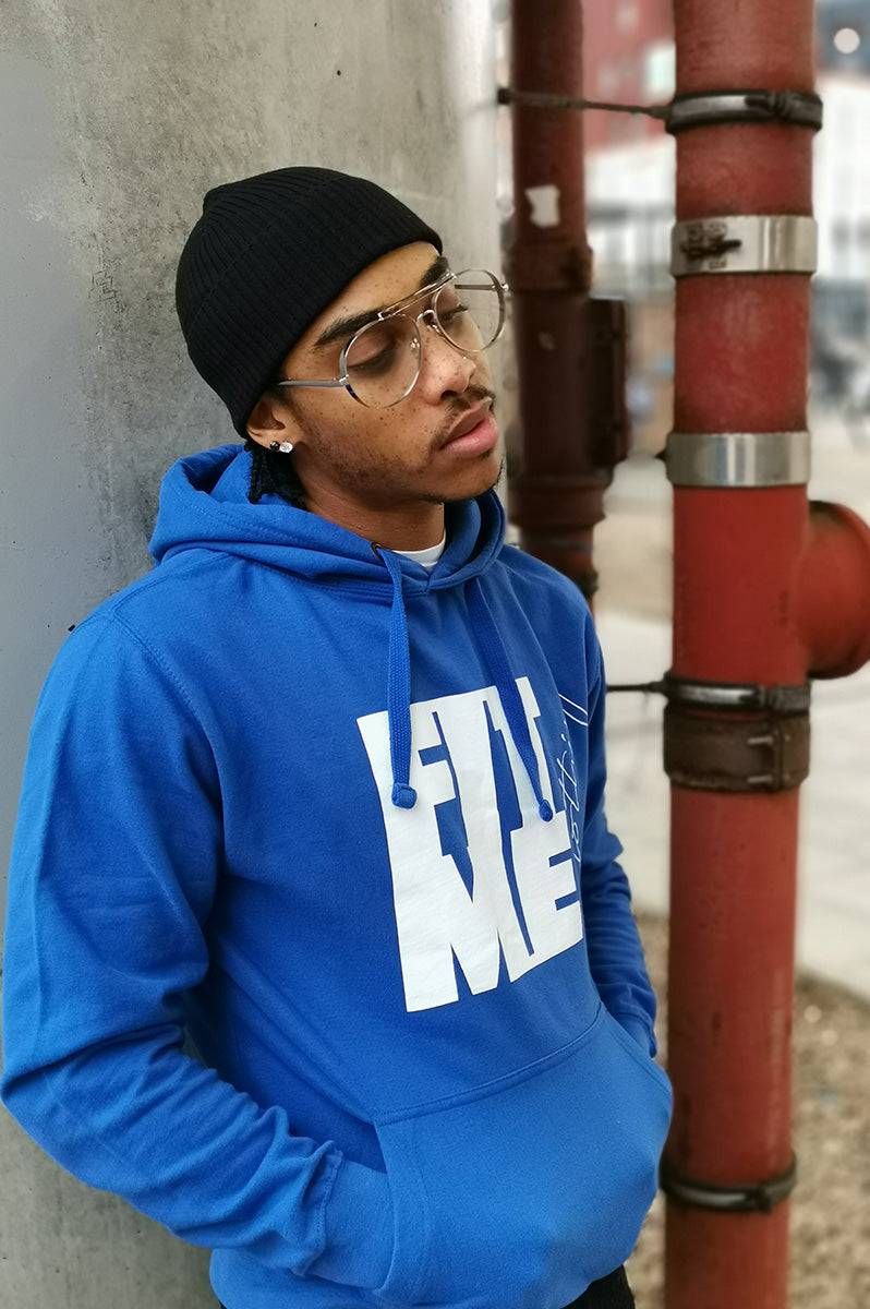 Unisex Logo Blue Hoodie - FitMe Clothing