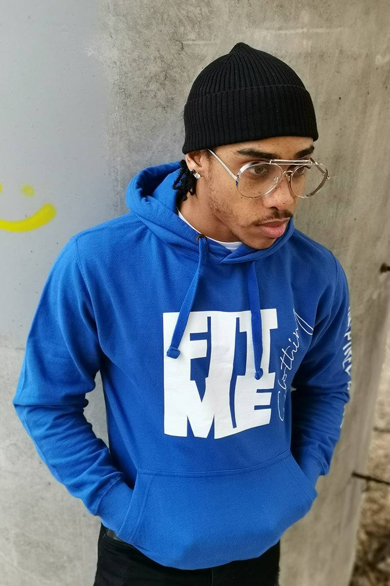 Unisex Logo Blue Hoodie - FitMe Clothing