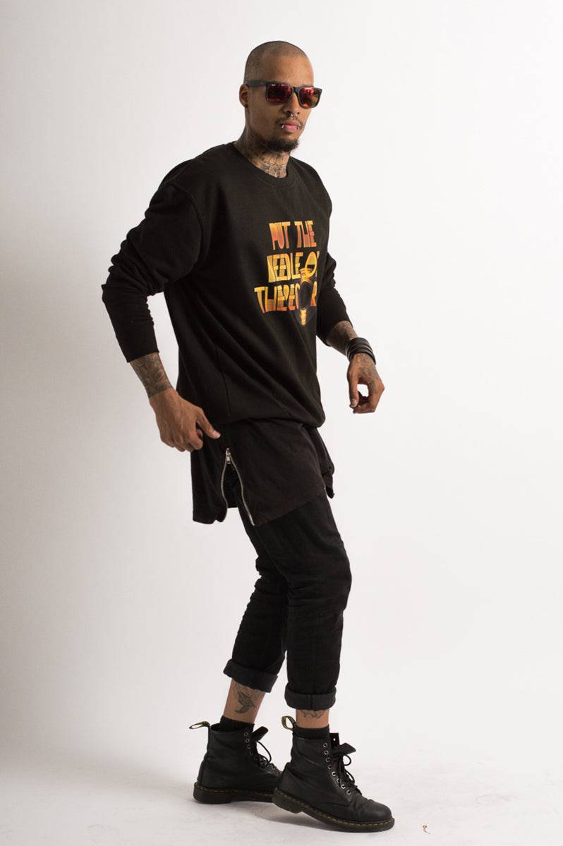 Unisex 'Needle On The Record' Black Sweater - FitMe Clothing