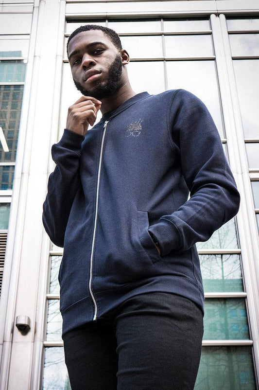 Unisex Nerd Head Navy Bomber Jacket - FitMe Clothing