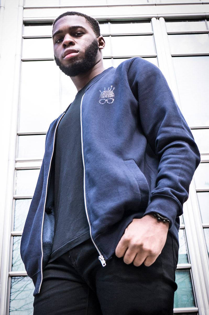 Unisex Nerd Head Navy Bomber Jacket - FitMe Clothing